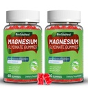 Magnésium Glycinate Gommies 600mg, Magnésium Gommies pour femmes et hommes, avec Magnésium L-Thréonate 300mg, CoQ10 et poivre noir, Vegan (120 comte)
