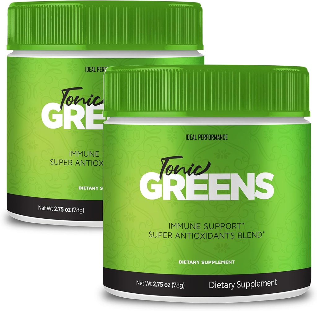 Poudre Tonic Greens Supplément de vitamine Formule avancée - Supplément d'énergie de mélange vert naturel - Force maximale, TonicGreens BCAA, Tonic Greens Toutes les poudres de formule naturelle Évaluations (2 Pack)