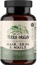 TERRA ORIGIN Healthy Hair, Skin and Nails Supplement | Collagen, Biotin, Horsetail & B-Complex | Supports Hair Strength, Skin Elasticity & Nail Growth | Vitamins for Women and Men | 60 Capsules