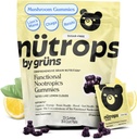 Nutrops Lions sans sucre Mushroom Gummies pour adultes, Nootropics fonctionnels, supplément cerveau à base de plantes pour l'énergie, santé cérébrale, cognitive, mémoire et focus, Reishi, Chaga, Cordyceps - 28 jours d'approvisionnement