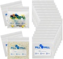 Compte des sacs à pilules - Taille 3" X 2" 3 Mil – Sacs d'organisateur de pilules en plastique – Petits sacs à pilules de poche – Poche à pilules de voyage – Poche de stockage de médicaments par jour PM – Conteneur à pilules de verrouillage (paquet 100)