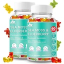 BIO VITALICA Gummy de la Mousse de Mer BioVitalica - Vitamine C D + zinc - Gummy végétalien de la Mousse de Mer avec gel et poudre de la Mousse de Mer pour l'immunité, detox - pour les adultes et les enfants (2paquets)