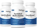 Fairhaven FertilAid santé pour les hommes, MotilityBoost, et Combo Comteboost. Suppléments de fertilité pour les hommes.