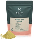 Poudre d'extrait de graines de fenouil de Lily of the Valley - Idéale pour la cuisine, les salades et le thé - 100% brut provenant de l'Inde - Vegan & Gluten-Free - emballé dans une poche refermable (8oz, 226g)
