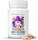 Mama's Select Organic Fenugreek Capsules – supplément naturel à base de plantes pour stimuler l'approvisionnement en lait, Vegan Digestive Health Aid, sans allergène et non-OGM, USA-Fabriqué pour les mamans allaitantes