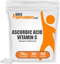 BulkSupplements.com Capsules d'acide ascorbique (Gélules de Vitamine C) - Vitamine pour le soutien immunitaire - Vegan - 1 Capsule par portion - Approvisionnement en 10 mois (300 Capsules de Veg)