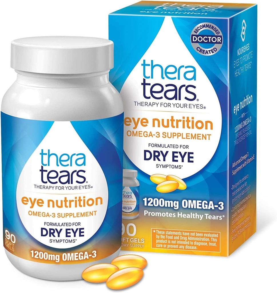Theratears Nutrition 1200mg Omega-3 Supplément 90 Capsules (2 Pack)