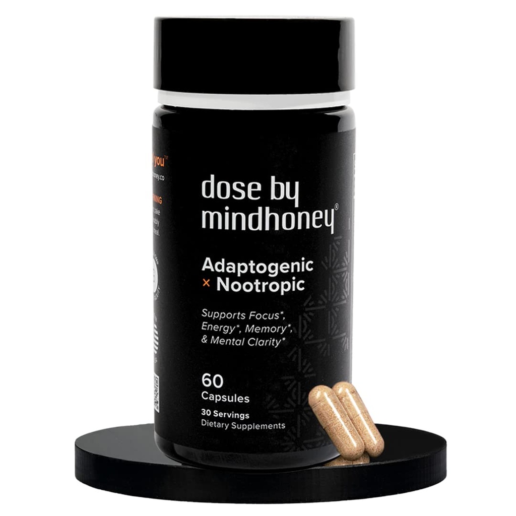 HOMOLOGATION DE MINDHONEY DOSE 60 Comte, supplément de cerveau nootrope tout-en-un Premium Focus, humeur, énergie, et mémoire de Lion - Lions Mane, Ashwagandha, L-Theanine, Bacopa et vitamines