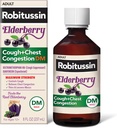 Robitussine Strength Maximum Strength Elderberry Cough Plus Chest Congestion DM, Toux Suppressante pour les adultes, offrant un soulagement de la toux liquide et de la congestion thoracique - 8 Fl Oz