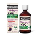 Robitussine Strength Maximum Strength Elderberry Cough Plus Chest Congestion DM, Toux Suppressante pour les adultes, offrant un soulagement de la toux liquide et de la congestion thoracique - 8 Fl Oz