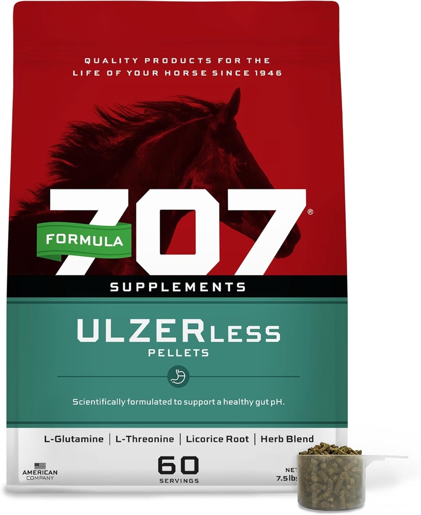 Formule 707 Supplément Hippique sans ULZER, sac de 7,5 lb - Support naturel pour chevaux avec facteurs de risque d'ulcère