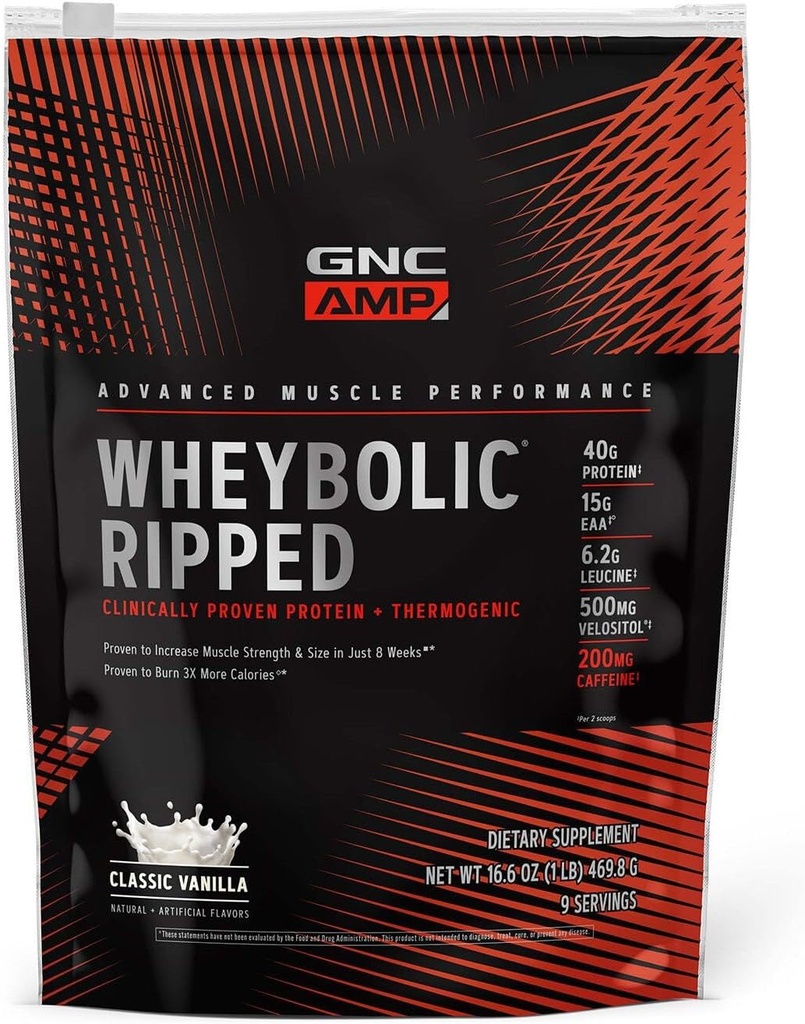 GNC AMP Wheybolic Ripped - Classic Vanilla (9 Servings)