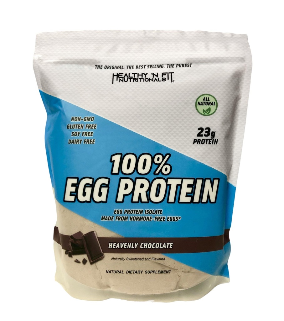 Healthy 'N Fit 100% Egg Protein- Chocolat (12oz): 100% Egg White Protein Plus Peptides naturels. Naturellement sucré, Zero Carb, Keto, Paléo Friendly