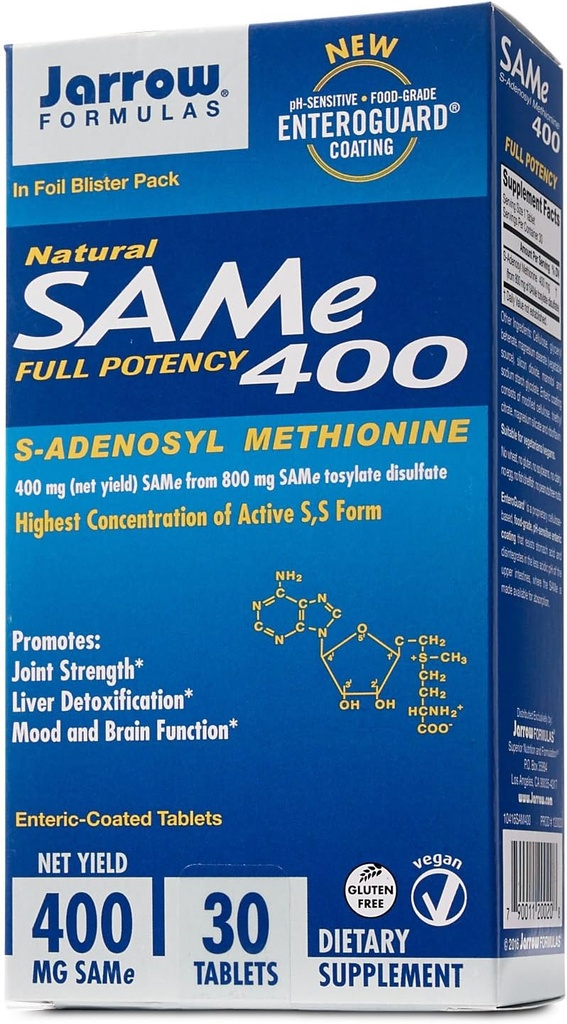 FORMULES DE JARROW Sam-E 400 MG, 30 CT