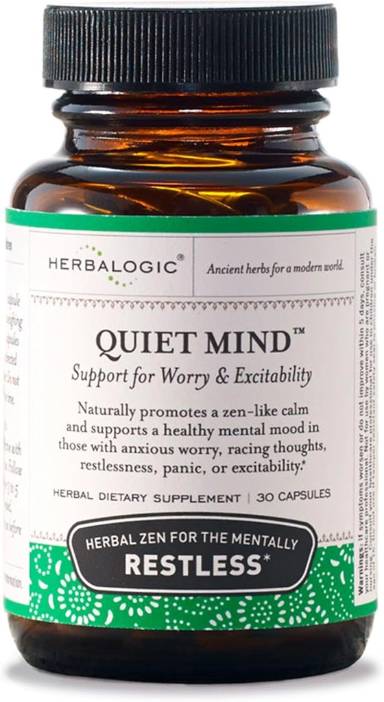 Herbalogic - Quiet Mind Capsules d'herbes - Non-sédative, favorise une sensation de calme Zen-comme - Eases anxieuse et Panicky Mood - basé sur la formule chinoise traditionnelle GUI Pi Tang - 30 Cap Count