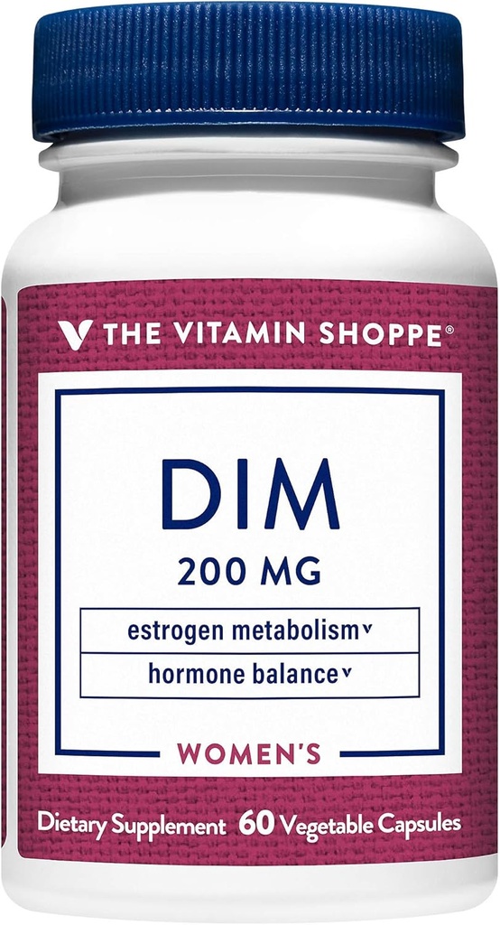 The Vitamin Shoppe DIM with BioPerine - Supports Hormone Balance & Estrogen Metabolism - 200 MG (60 Vegetarian Capsules)