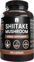 PURE ORIGINAL INGRÉDIENTS Champignon Shiitake (365 Capsules), Pas de Magnésium ou de Rice Fillers, Toujours Pure, Verified Lab