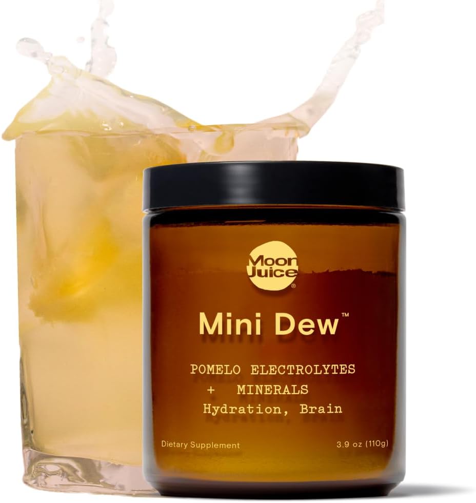 Poudre d'électrolytes Moon Juice Mini Dew - Sans sucre Minéraux & Poudre d'hydratation d'électrolyte pour l'hydratation instantanée et le soutien du cerveau - Magnésium, calcium, potassium, sel rose, Pomelo, 30 portions