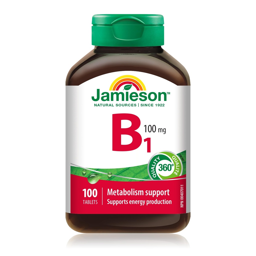 Jamieson Vitamin B1 (Thiamine) 100 mg, 100 tablets