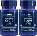 Life Extension Super Ubiquinol CoQ10 avec PQQ, CoQ10, PQQ, shilajit, Heart Health, Cellular Energy Support, 8X Better Absorption, sans gluten, 100 mg, 30 softgels (paquet de 2)