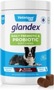 Vetnique Glandex Probiotiques quotidiens pour chiens avec des prébiotiques pour soutenir la santé git avec des enzymes fibreuses et digestives, des chews ou des poudres probiotiques (120ct Chews, bacon Chews)