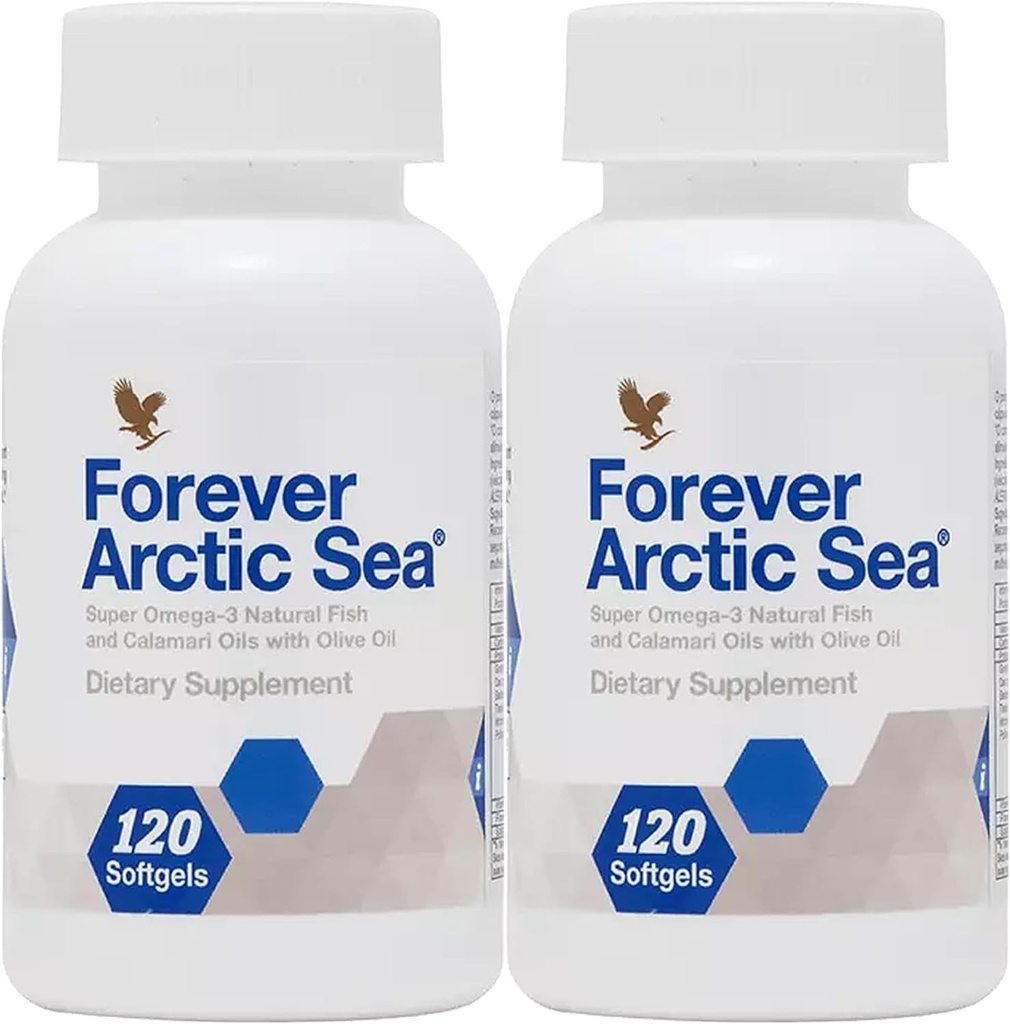 Pour toujours vivre - Supplément Omega-3 de la mer arctique - Mélange EPA et DHA pour la santé du coeur, du cerveau et des yeux - Sans gluten - 240 softgels (paquet de 2)