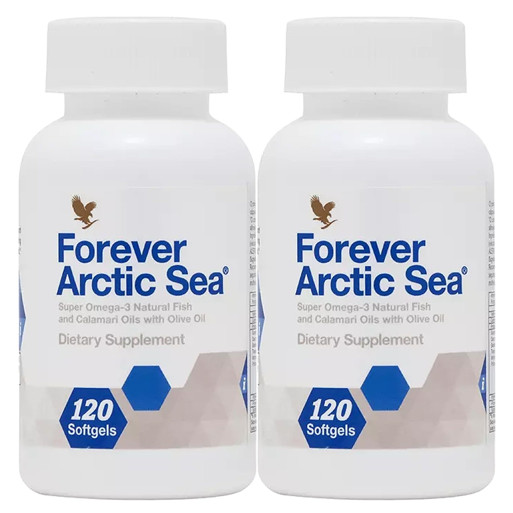 Pour toujours vivre - Supplément Omega-3 de la mer arctique - Mélange EPA et DHA pour la santé du coeur, du cerveau et des yeux - Sans gluten - 240 softgels (paquet de 2)