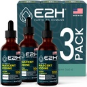 E2H Iodine liquide végétalienne - Support thyroïde et fonction cognitive - Boostez votre métabolisme et vos niveaux d'énergie - Vegan - Non-OGM (3 bouteilles)