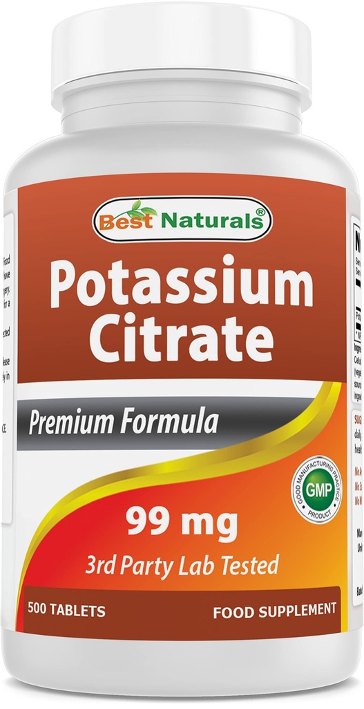 Meilleur Citrate de potassium naturel 99mg 500 Comprimés - 3e laboratoire party testé