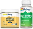 SOLARAY Magnésium Glycinate poudre 350mg et multivitamine haute énergie - Chélaté Magnésium et une fois par jour multi - os santé, muscles, coeur et immunitaire, garantie de 60 jours, 6oz/60ct