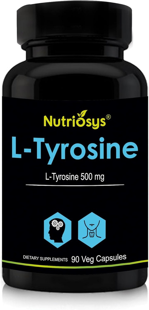 L Tyrosine 500mg – Natural Nootropic Supplement for Focus, Mood & Mental Clarity | 500 mg Capsules with Pure L-Tyrosine | Supports Brain Function & Wellbeing | L_Tyrosine | L Trysonine