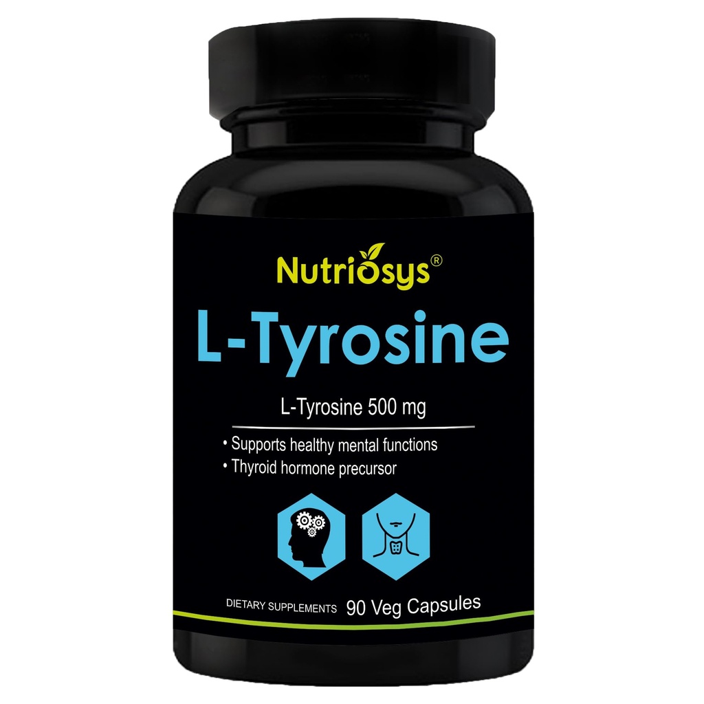 L Tyrosine 500mg – Supplément Nootropique Naturel pour Focus, Mood & Mental Clarty (500 mg Capsules avec L-Tyrosine pure) soutient la fonction cérébrale et le bien-être (L Tyrosine)