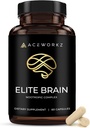 Cerveau Elite - Supplément Nootropique pour Focus, Mémoire et Clarté Mentale - ALCAR, Lions Mane, ALA, L-Theanine, Complexe Vitamine B - Énergie Naturelle, Sans Caféine (60 Capsules)