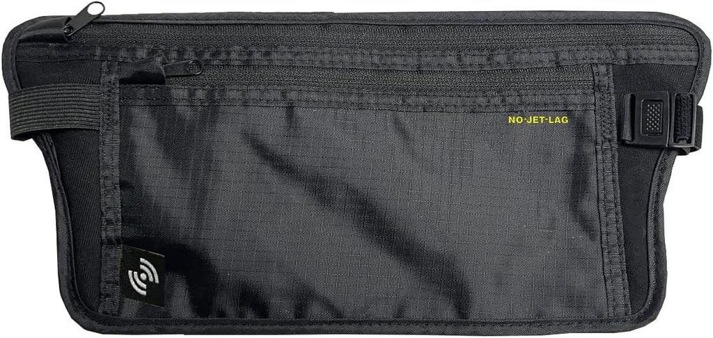 NO Jet Lag Travel Waist Pouch, détenteur de passeport pour les voyages avec la technologie de blocage RFID, poche de voyage cachée pour protéger les espèces, cartes de crédit, téléphones, Voyage essentiel