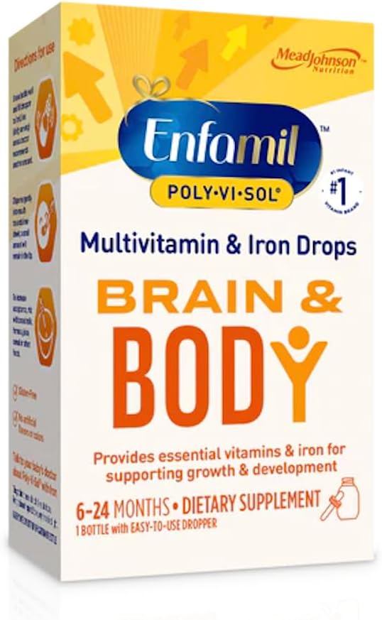 Enfamil Poly-Vi-Sol Multivitamin Supplement Drops with Iron 50 mL (Packaging May Vary)