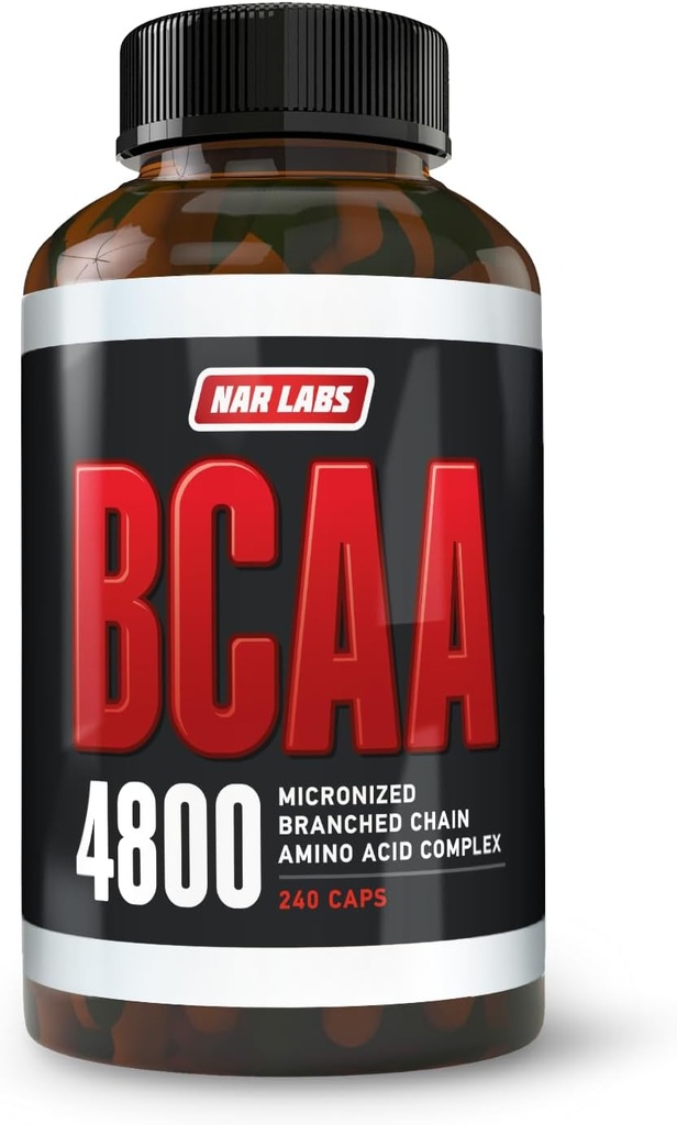 BCAA 4800 | Micronized Branched Chain Amino Acids | Muscle Building & Recovery | 2,400 per Serving | 80 Servings | 240 Capsules