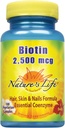 Nature's Life Biotin 2500mcg (en anglais seulement) Cheveux sains, peau, ongles et soutien au métabolisme (en anglais seulement)