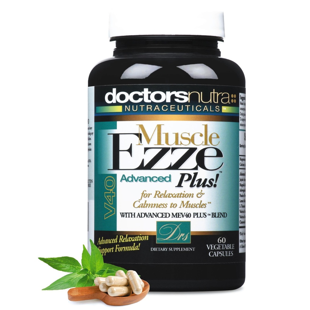 Muscle Ezze Plus - Usage jour ou nuit Relaxant naturel - Sans gluten - 60 gélules