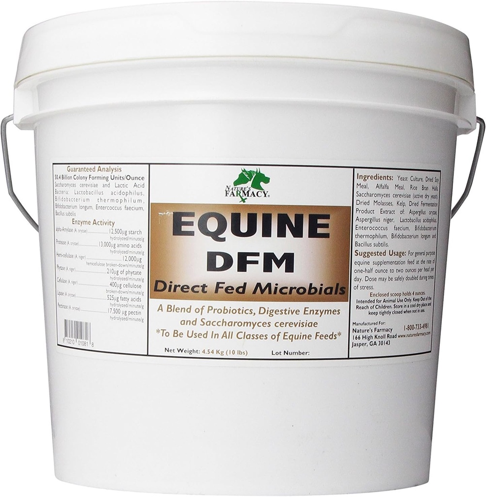 Nature's Farmacy Equine DFM (Direct Fed Microbial) Probiotiques vivants, Enzymes 50 Million CFU Ounce (5 Livre)