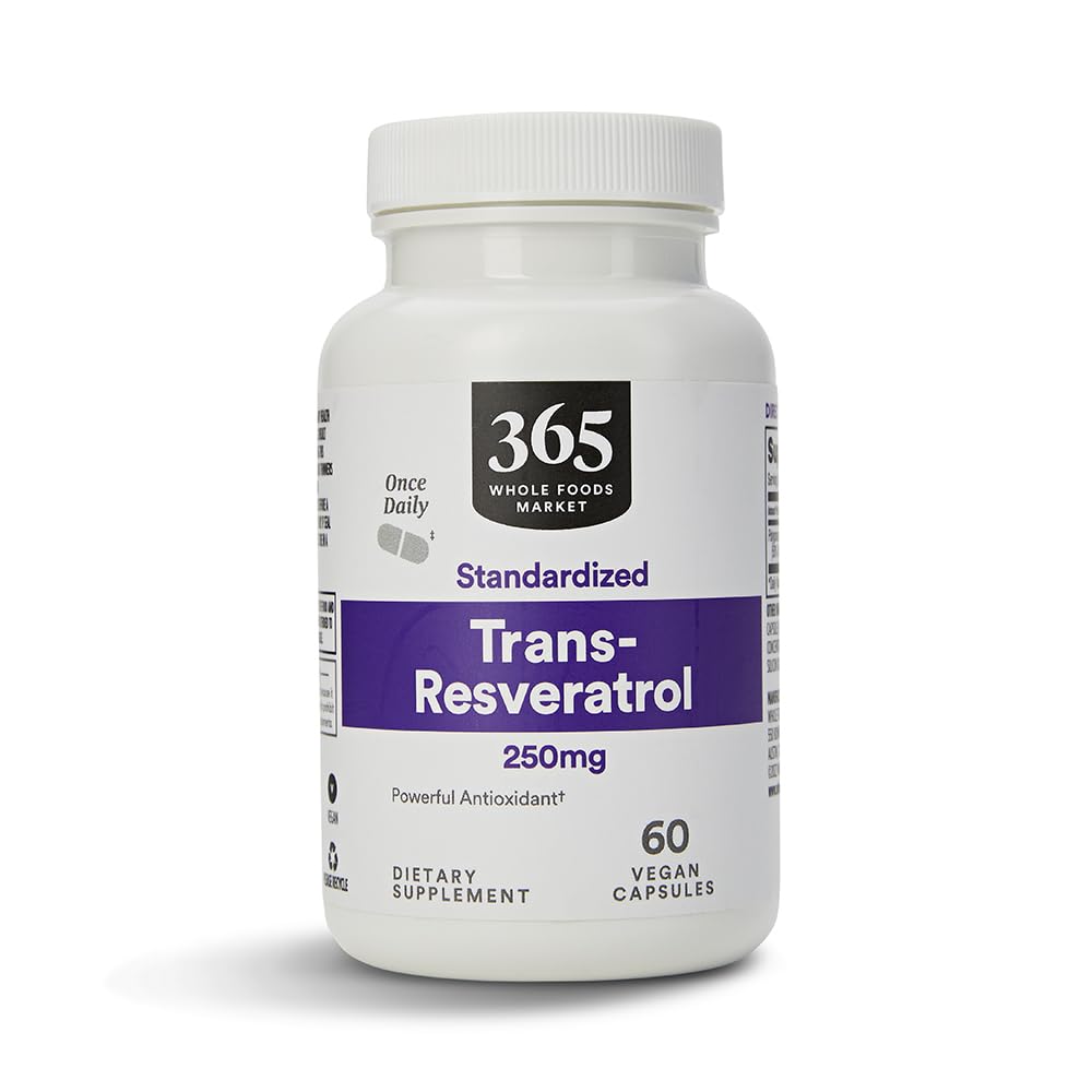 365 par Marché des aliments entiers, Transresveratrol 250Mg, 60 Capsules Vegg