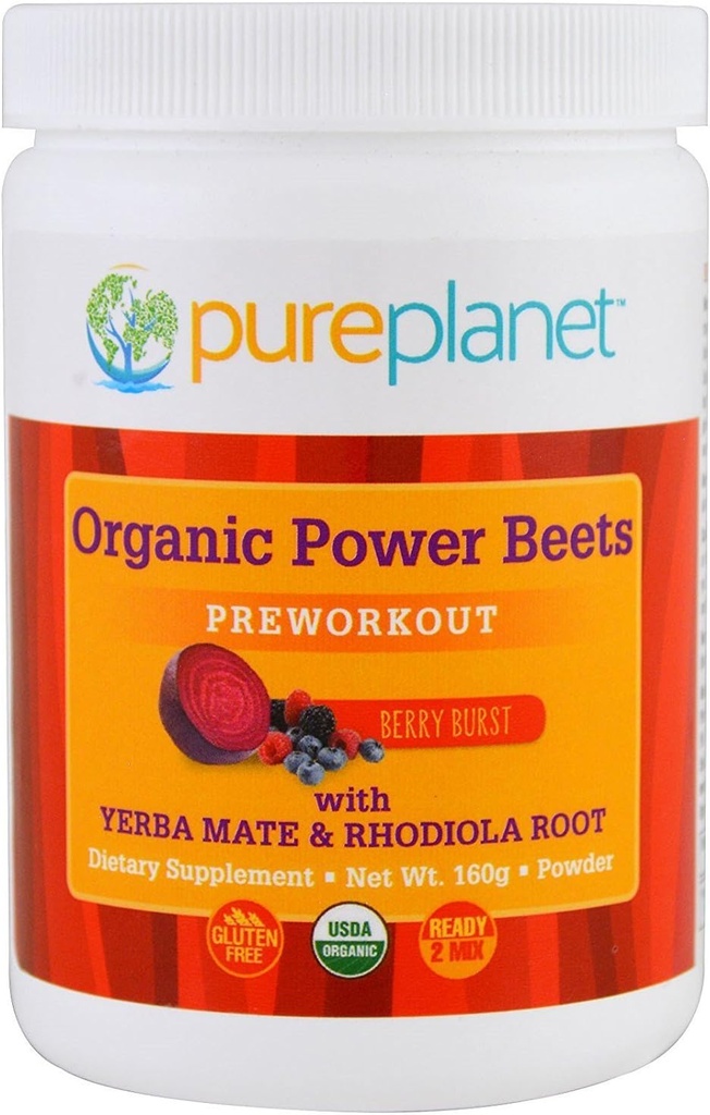 Pure Planet Organic Power Beets Preworkout Berry Burst 160 g