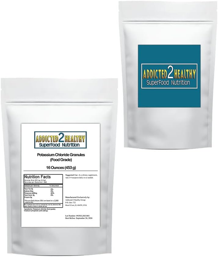 1 livre de granules de chlorure de potassium (classe alimentaire) - par addicted 2 Healthy, 16,0 Ounce