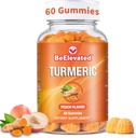 Curcumin Turmeric Gummies – Extra Strength 2000mg 8:1 Extract Turmeric Supplement Gummies with Black Pepper & Ginger – Vegan Non-GMO Joint Support Chewables – Peach Flavor, 60 Count