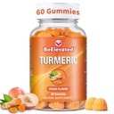 Gummies curcumines turcumées – extra force 2000mg 8:1 Extraits turcumiques supplémentaires Gummies avec poivre noir et gingembre – Vegan non-OGM joint support Chewables – Peach Flavor, 60 comte