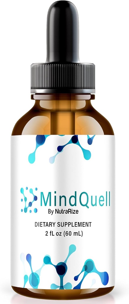 NutraRize MindQuell Drops, Formule de support tout naturel, Supplément Premium pour soutenir le focus et la concentration, Revue officielle Mind Quell Gotas (30 services)