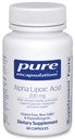 Encapsulations pures Acide alpha lipoïque 200 mg - 200 mg ALA - Soutien du foie et des antioxydants* - pour Nerve Health & Carb Métabolisme - Supplément végétalien et non OGM - 60 capsules