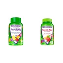 Suppléments gommy probiotiques de Vitafusion, framboise, pèche et aromatisants de mangue, approvisionnement de 35 jours, 70 vitamines Gummy au zinc, aromatisants de fraise de Tangerine, 90 comte