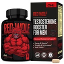 ONL Red Wolf Testostérone Booster for Men - Ultimate Men's Supplément for High Potency Endurance, Energy & Strength - Supplément testostérone pour les hommes - avec/Tongkat Ali Male Enhancement - 30 Ct