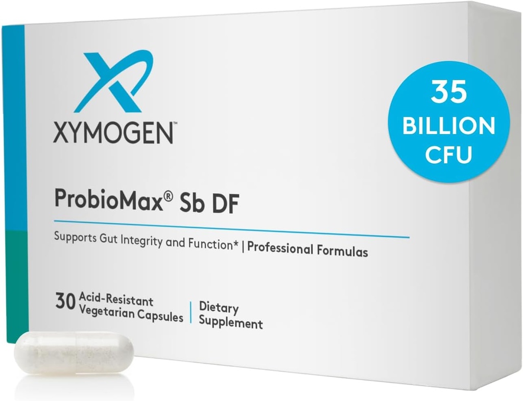 XYMOGEN ProbioMax Sb 35B - Supplément probiotique CFU 35 milliards avec Lactobacillus & Bifidobacterium lactis HN019 - Probiotiques pour la santé digestive - ProbioMax Sb DF (30 capsules)