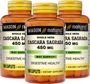 Mason Natural Cascara Sagrada 450 mg, supplément à base de plantes pour le soutien normal de la fonction digestive, 100 capsules (paquet de 3)